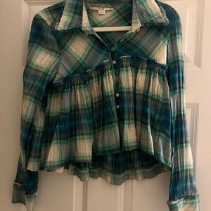 Urban Outfitters Plaid Blouse Women's Top